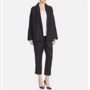 Eileen Fisher The Icons Kimono Blazer in Heavy Linen - Black - Size XS